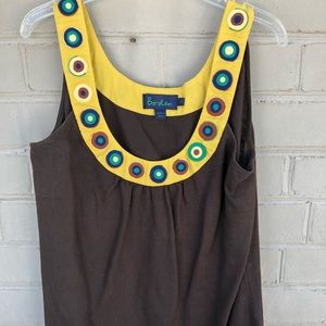 EUC Boden Embroidered Tank Size US 8 UK 12